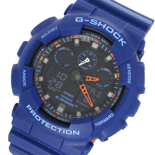 カシオ Gショック クオーツ メンズ 腕時計 GA-100L-2A ブラック/ブルー