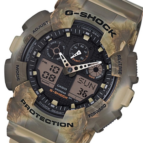 カシオ Gショック アナデジ クオーツ メンズ 腕時計 GA-100MM-5A ブラック/ブラウン