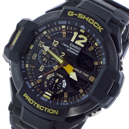 カシオ Gショック スカイコックピット クオーツ メンズ 腕時計 GA-1100GB-1A ブラック