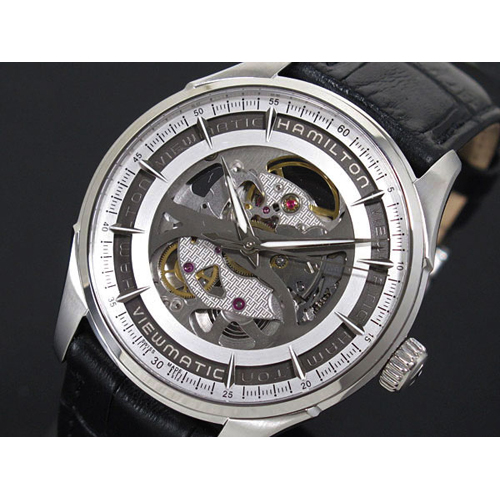 ハミルトン ジャズマスター ビューマチック スケルトン メンズ 腕時計 H42555751