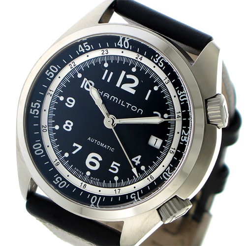 ハミルトン カーキ パイロット 自動巻き メンズ 腕時計 H76455733 ブラック