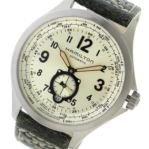 ハミルトン カーキ アビエーション 自動巻き メンズ 腕時計 H76655723 オフホワイト