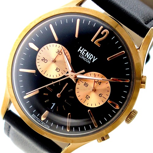ヘンリーロンドン クオーツ メンズ 腕時計 HL41-CS-0042 ブラック