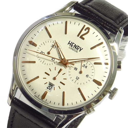 ヘンリーロンドン ハイゲート HIGHGATE ユニセックス 40mm クロノ 腕時計 HL41CS0011 ホワイト/ブラック