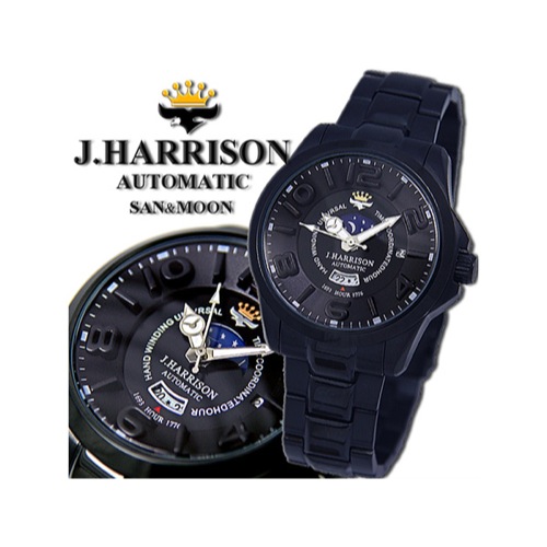 ジョンハリソン JOHN HARRISON 自動巻き 腕時計 JH-022BB ブラック