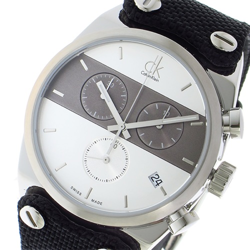 カルバンクライン イーガー クロノ クオーツ メンズ 腕時計 K4B381B6 シルバー/ガンメタ