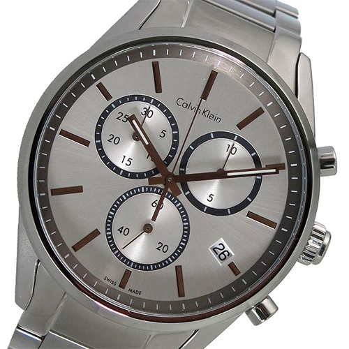カルバンクライン クロノグラフ クオーツ メンズ 腕時計 K4M27146 シルバー