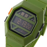 コモノ Power Grid Army ソーラー デジタル メンズ 腕時計 KOM-W2053 グリーン・黒縁