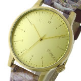 コモノ Winston Print-Owls クオーツ メンズ 腕時計 KOM-W2150 ゴールド