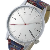 コモノ Winston Print-Paisley Foulard クオーツ メンズ 腕時計 KOM-W2154 シルバー