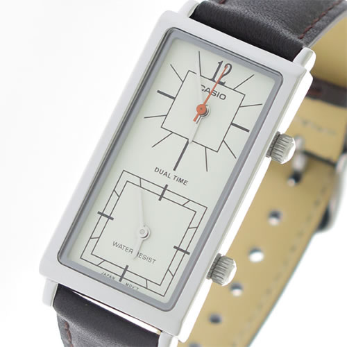  【希少逆輸入モデル】 カシオ クオーツ ユニセックス 腕時計 LTP-E151L-5B アイボリー/ダークブラウン