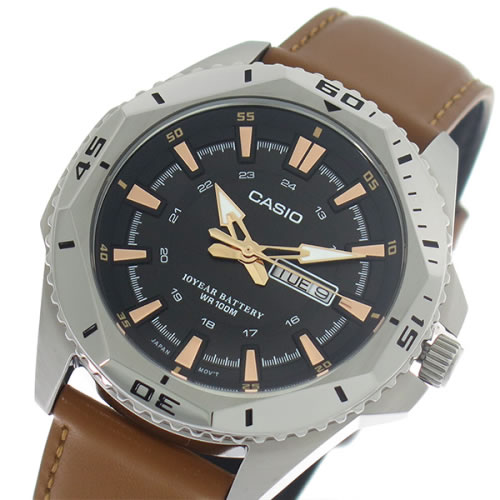 【希少逆輸入モデル】 カシオ クオーツ メンズ 腕時計 MTD-1085L-1A ブラック/ライトブラウン