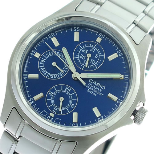 【希少逆輸入モデル】 カシオ クオーツ メンズ 腕時計 MTP-1246D-2A ブルー/シルバー