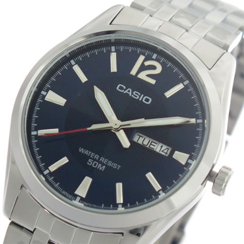 【希少逆輸入モデル】 カシオ クオーツ メンズ 腕時計 MTP-1335D-2A ネイビー/シルバー