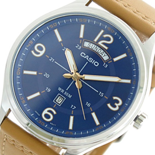 【希少逆輸入モデル】 カシオ CASIO 腕時計 メンズ MTP-E129L-2B2 クォーツ ネイビー キャメル
