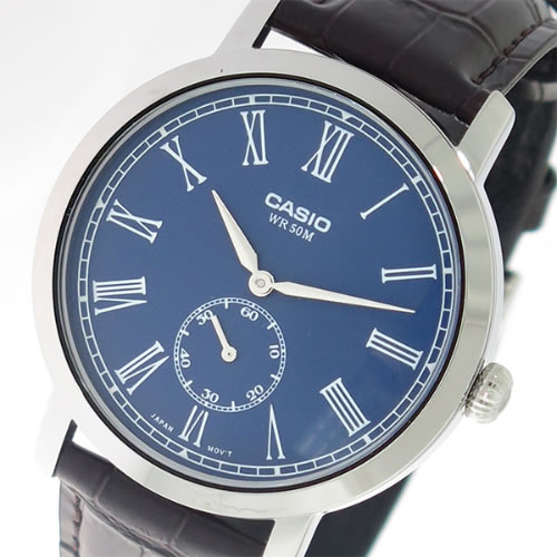 【希少逆輸入モデル】 カシオ クオーツ メンズ 腕時計 MTP-E150L-2B ブルー/ダークブラウン