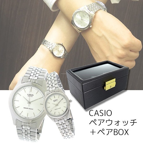 ペアウォッチ 希少逆輸入モデル カシオ CASIO ペアボックス付き 腕時計 メンズ レディース MTP-1129A-7A LTP-1129A-7A シルバー