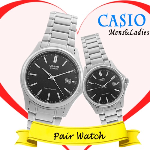 【ペアウォッチ】 希少逆輸入モデル カシオ CASIO クオーツ メンズ レディース 腕時計 MTP-1183A-1A LTP-1183A-1A ブラック/シルバー