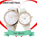 ペアウォッチ クリスチャンポール CHRISTIAN PAUL 腕時計 メンズ レディース クオーツ MR-03(MWR4303) MWR3503 マーブル ローズゴールド ホワイト