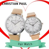 ペアウォッチ クリスチャンポール CHRISTIAN PAUL 腕時計 メンズ レディース クオーツ MR-04(MWS4305) MWS3505 マーブル シルバー ベージュ