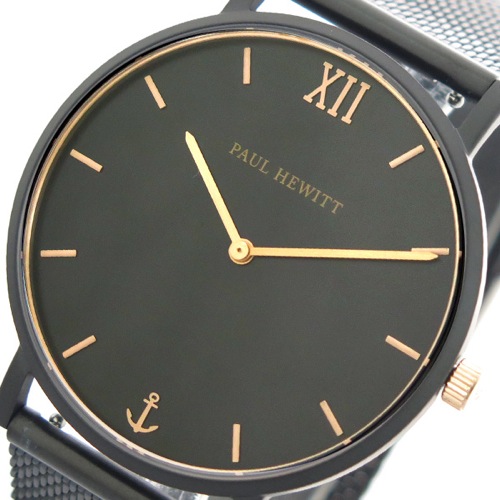 ポールヒューイット PAUL HEWITT 腕時計 メンズ レディース PH-SA-B-BSR-4S クォーツ ブラック 6454059