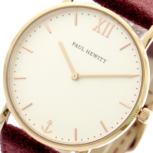 ポールヒューイット PAUL HEWITT 腕時計 メンズ レディース PH-SA-R-SM-W-36S 9833508 セラーライン Sailor Line クォーツ オフホワイト ボルドー