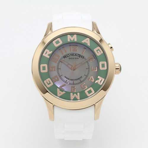 ロマゴデザイン アトラクションシリーズ クオーツ メンズ 腕時計 RM015-0162PL-RGGR グリーン