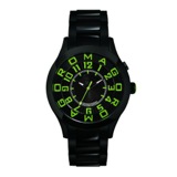 ロマゴデザイン アトラクションシリーズ クオーツ メンズ 腕時計 RM015-0162SS-LUGR ブラック/グリーン