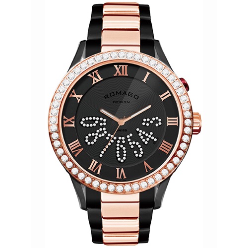 ロマゴデザイン ラグジュアリーシリーズ クオーツ メンズ 腕時計 RM019-0214SS-RGBK ブラック