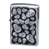 ジッポ ZIPPO オイルライター ランダムスカルウッド メンズ RSW-A ブラック