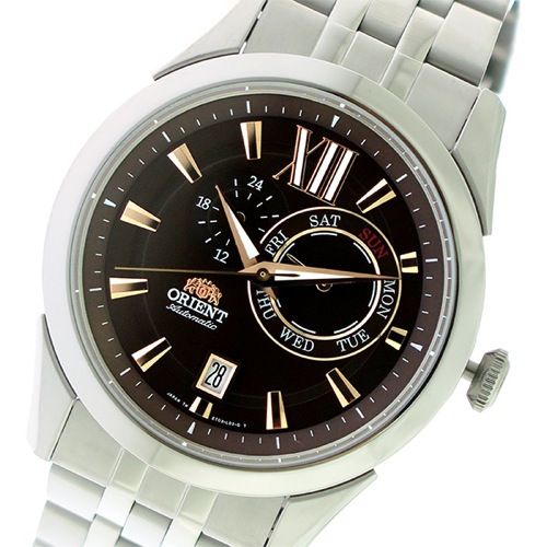 オリエント 自動巻き メンズ 腕時計 SET0X003T0-B ブラウン/シルバー