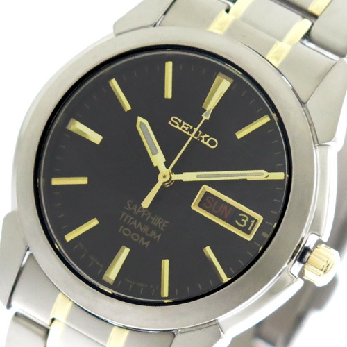セイコー SEIKO 腕時計 メンズ SGG735P1 クォーツ ブラック シルバーゴールド