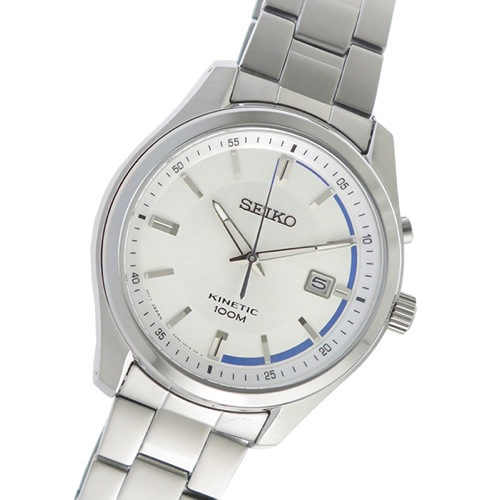 セイコー キネティック 自動巻き メンズ 腕時計 SKA717P1 ホワイトシルバー