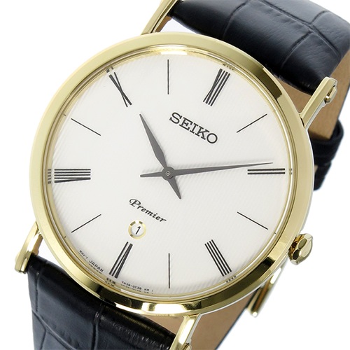 セイコー プルミエ クオーツ メンズ 腕時計 SKP396P1 ホワイト