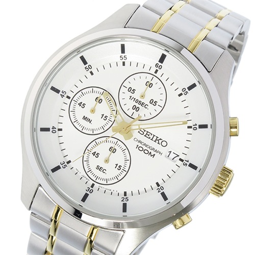セイコー SEIKO クロノ クオーツ メンズ 腕時計 SKS541P1 ホワイト