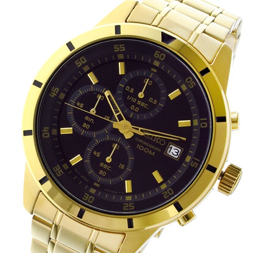 セイコー クロノ クオーツ メンズ 腕時計 SKS568P1 ブラック