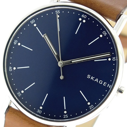 スカーゲン シグネチャー SIGNATUR クオーツ メンズ 腕時計 SKW6355 ネイビー/ブラウン