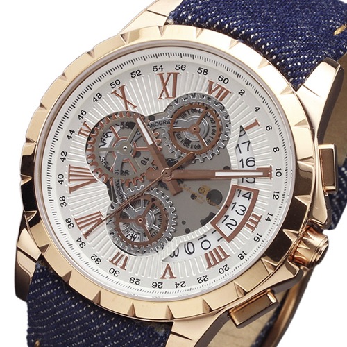 サルバトーレマーラ クロノ クオーツ メンズ 腕時計 SM13119D-PGWHBL ホワイト