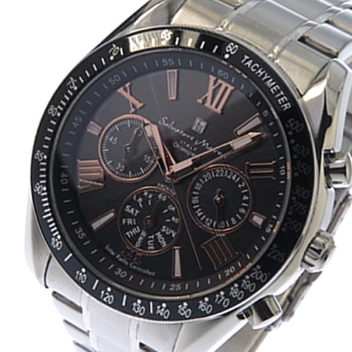 サルバトーレ マーラ ソーラー クロノ メンズ 腕時計 SM15116-SSBKPG ブラック