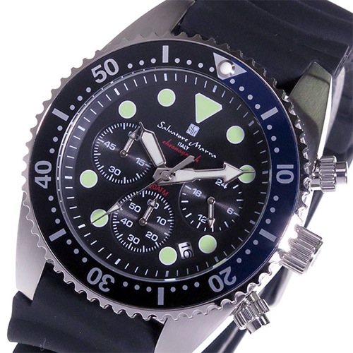サルバトーレ マーラ クロノ クオーツ メンズ 腕時計 SM16104-SSBKBL ブラック