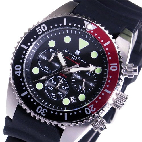 サルバトーレ マーラ クロノ クオーツ メンズ 腕時計 SM16104-SSBKRD ブラック