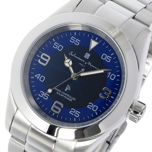 サルバトーレ マーラ 電波ソーラー クオーツ メンズ 腕時計 SM16113-SSBLSVA ブルー