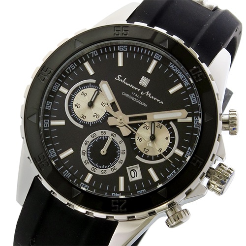 サルバトーレマーラ クロノ クオーツ メンズ 腕時計 SM17112-SSBK ブラック/シルバー