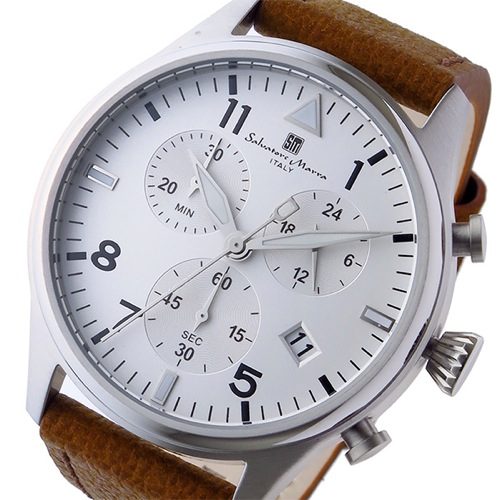 サルバトーレ マーラ クロノ クオーツ メンズ 腕時計 SM17113-SSWH ホワイト