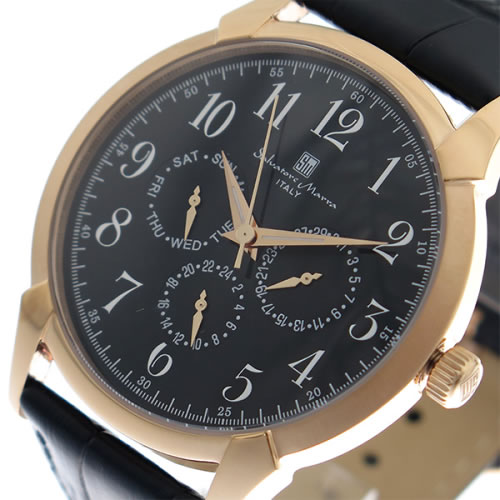 サルバトーレマーラ 腕時計 メンズ SM18107-PGBK ブラック