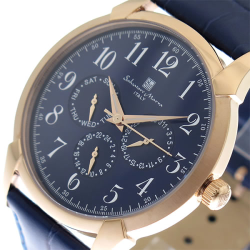サルバトーレマーラ 腕時計 メンズ SM18107-PGBL ブルー ネイビー