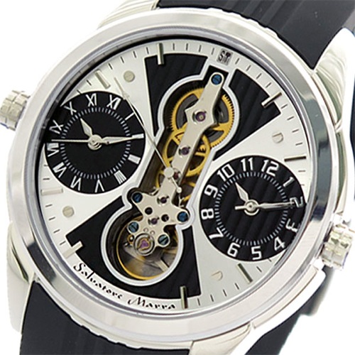 サルバトーレマーラ SALVATORE MARRA 腕時計 メンズ SM18113-SSWHBK クォーツ シルバー ブラック