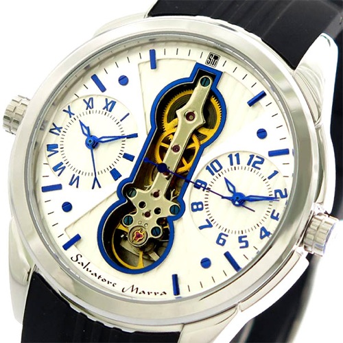 【送料無料】サルバトーレマーラ SALVATORE MARRA 腕時計 メンズ SM18113-SSWHBL クォーツ シルバー ブラック
