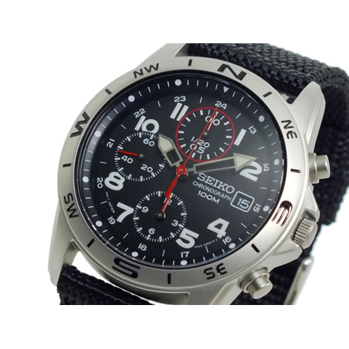 セイコー SEIKO クロノグラフ メンズ 腕時計 SND399P ブラック