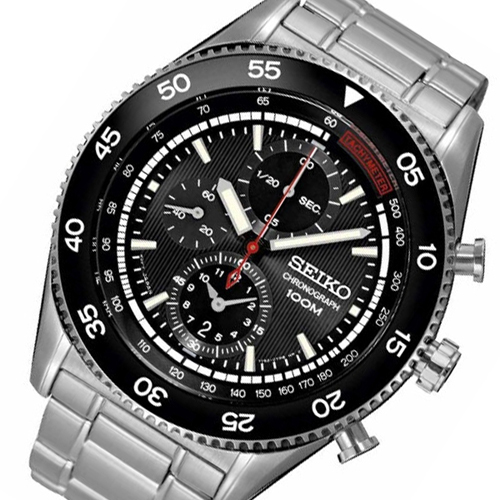 セイコー SEIKO クオーツ 高速クロノ メンズ 腕時計 SNDG57P1 ブラック